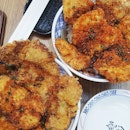 Decent Hana Katsudon ($13.50) consisting of chicken and pork.