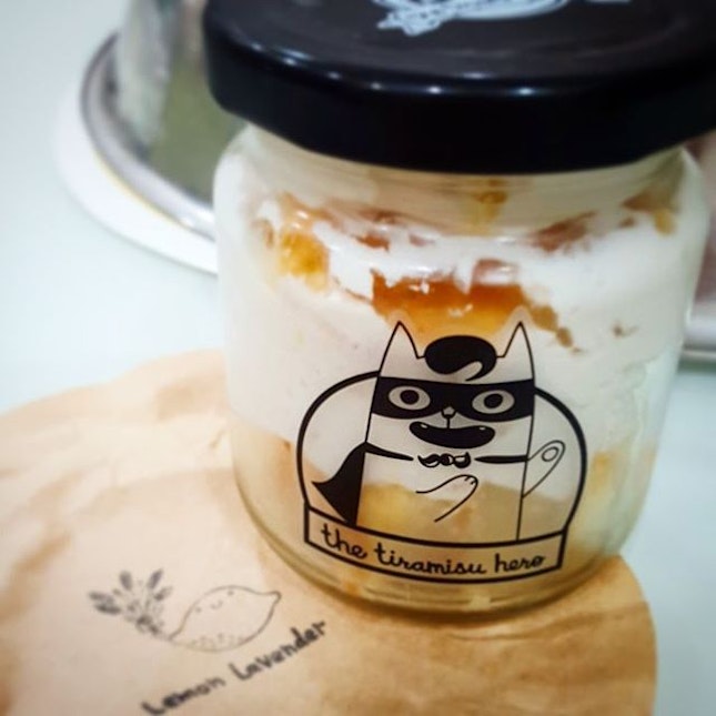 Featuring Lemon Lavender #Tiramisu from #TheTiramisuHero served in a Sir Antonio jar.