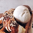 iScream's No.5 Ba-na-nut Waffle - $9.90 with additional scoop of ice cream (+$3.00).