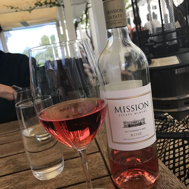 Kicking off lunch with a bottle of #rose at #missionestatewinery.