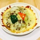Chicken Chop Cheese Baked Rice 