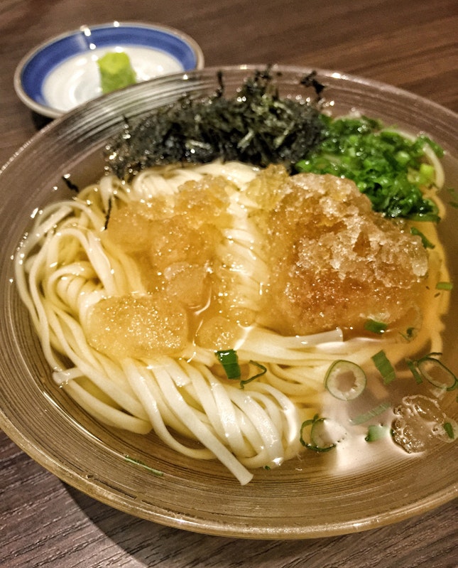 Inaniwa Noodle with Ice ($6/$10 for half/full portion)