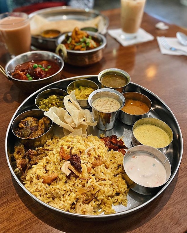 A hidden gem for an authentic Indian cuisine treat in a really cozy-warm setting; both indoor and outdoor •

Staying true to its cuisine, the Thali set is a must try & a signature - its bursting flavor from every side dish goes so well together with its fragrant briyani.