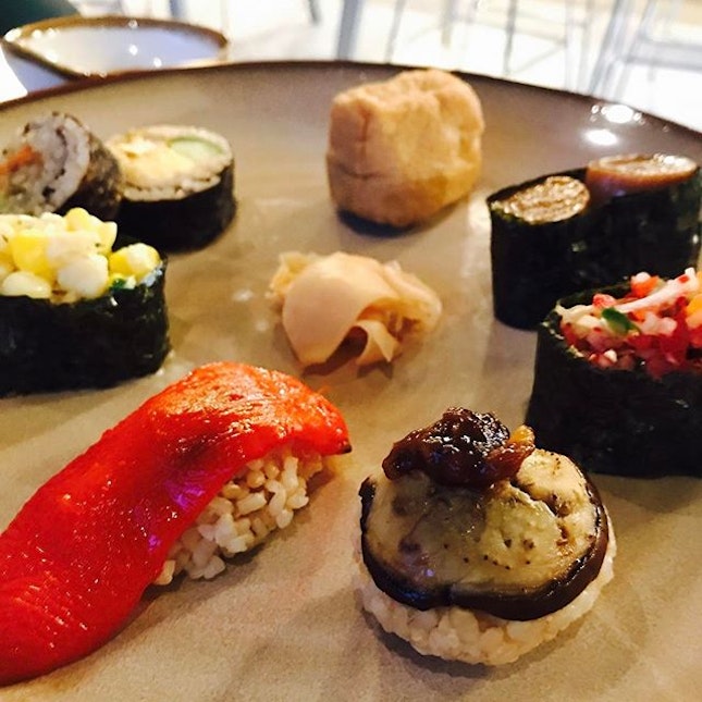 Sushi is super common in Singapore, but vegan sushi is rather rare!