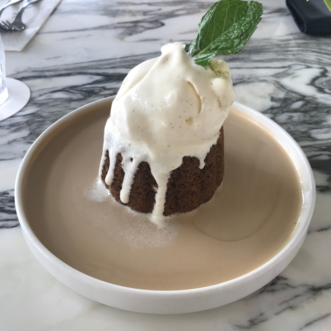 Warm Ginger Pudding With Earl Grey Creme Anglaise