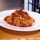 Bacon aglio olio ($11.90) recommended by the chef.