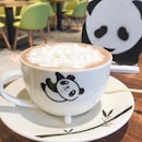 Hot chocolate with mini marshmallows at Panda Cafe.