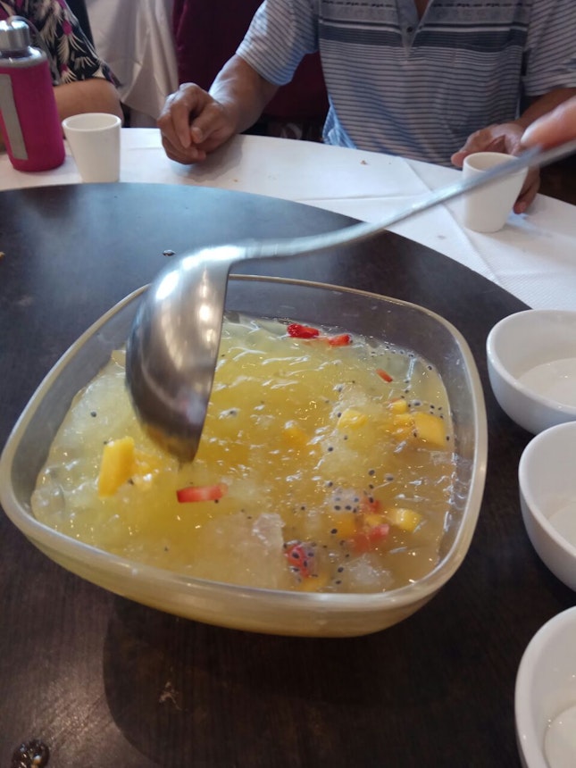 Chilled Lime Jelly W Fruits 5$++ Per Pax