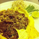 Burmese noodles... taste like mixture of phad Thai & dried satay bee Hoon @st_11