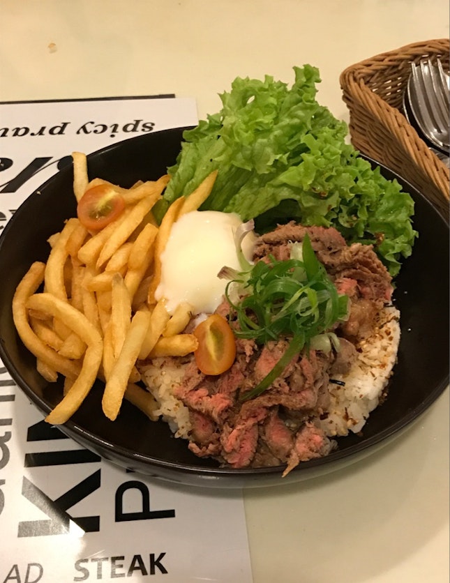Signature Rice & Fries Bowl - Grilled Beef