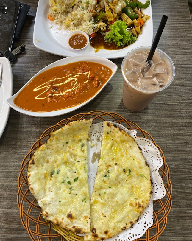 Butter Chicken & Cheese Naan