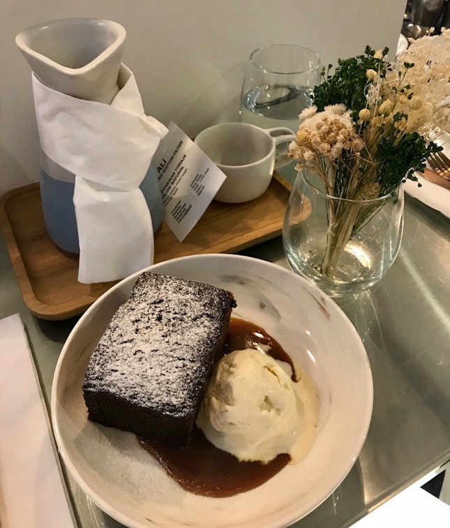 Sticky Date Pudding With Miso Caramel And Vanilla Bean Ice Cream ($15)