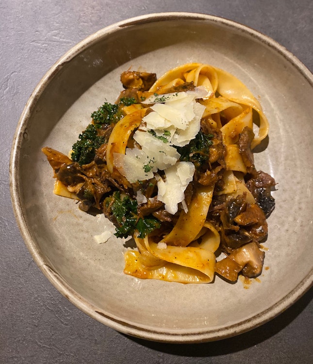 Pappardelle Pasta with Beef Cheek Ragout ($28)