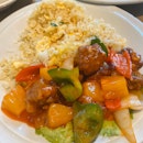 Sweet & Sour Pork with Egg Fried Rice ($8.90)