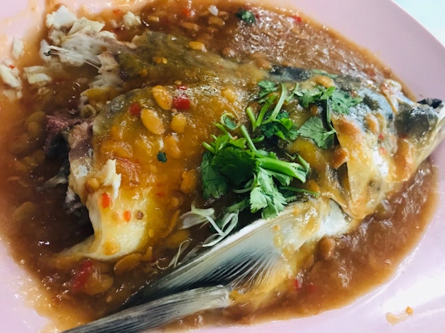 Steamed Fish Head With Hot And Sweet Sauce