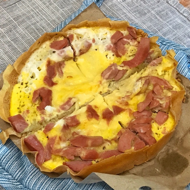 Egg, Cheese And Sausage Pancake