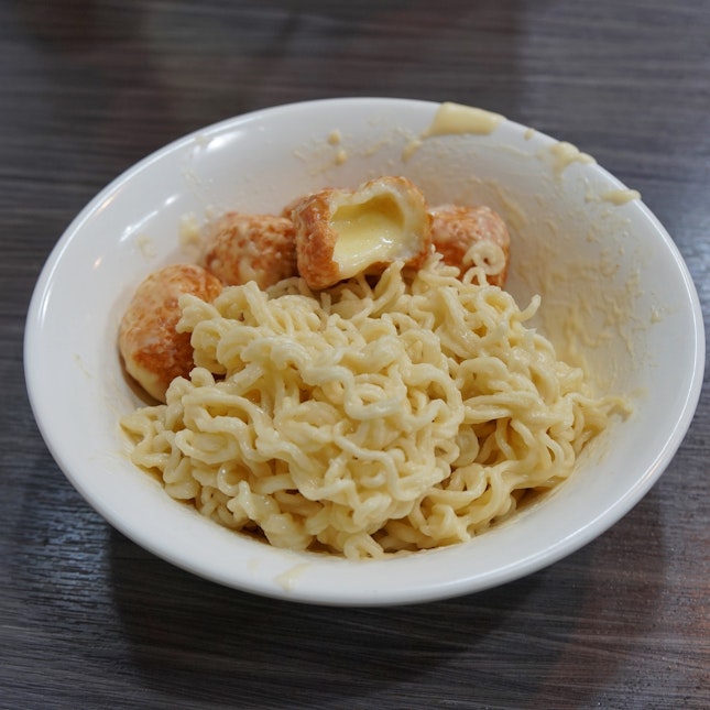Cheese Noodles With Cheesy Fish balls