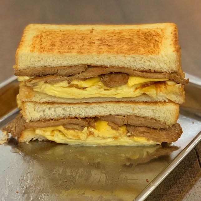 Spicy Pork, Egg And Cheese Sandwich