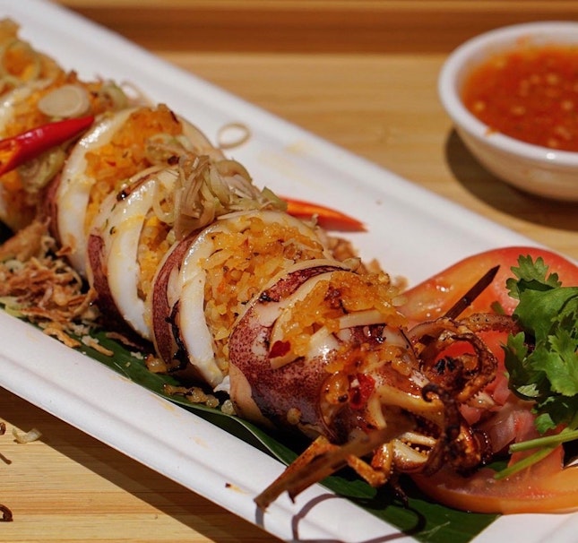 Stuffed Whole Squid with Tom Yum Fried Rice ($16.50)