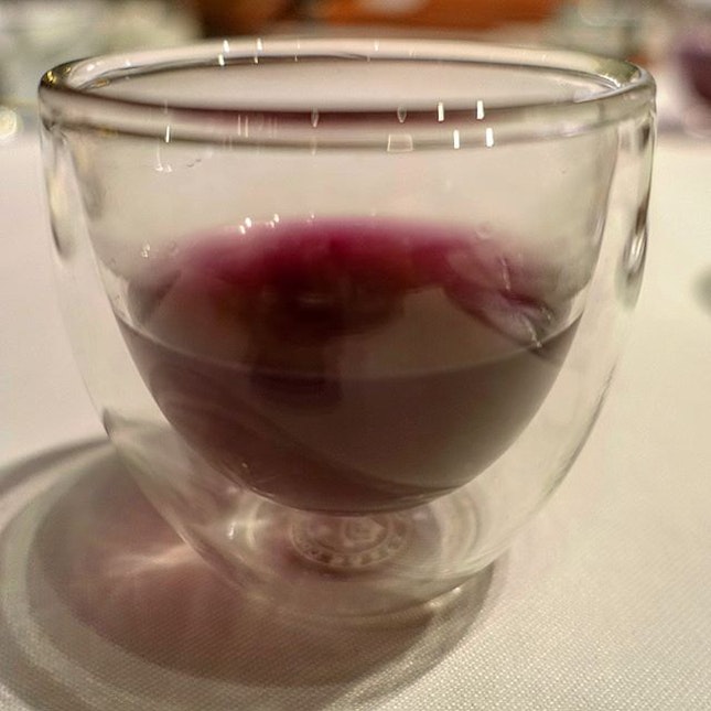 [Gallery Vask] Ube dashi, my first time having dashi infused with purple sweet potatoes.