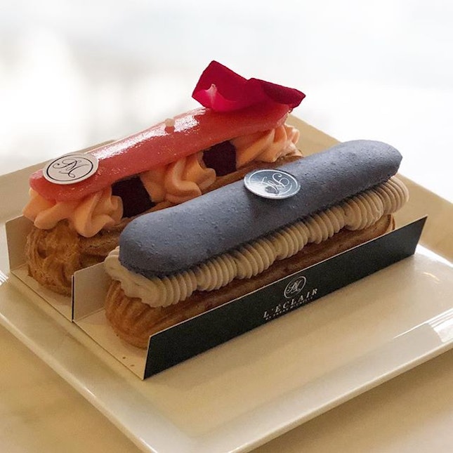 Ispahan Violet & Cassis eclair ($8.50 each)  Have been wanting to try the pretty eclairs at this place for the longest time!