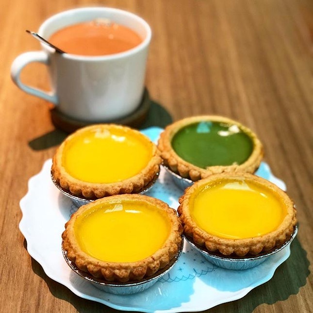 Egg tart ($2.20 each) and hot milk tea ($2.70)  Have always loved the egg tarts at tai cheong, as the crusts have that peanutty flavour, with creamy egg custard sitting in the middle.