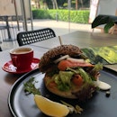 Smoked Salmon Bagel And Double Espresso