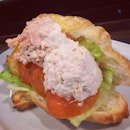 Having my late lunch/tea-time with a seafood croissant #burpple #delifrance #croissant