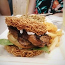 The glorious Ramen Chicken Teriyaki Burger from The Travelling Cow's permanent and newly opened restaurant at Lvl 2 CT Hub.
