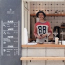 The barista with my Ethiopia chelelectu washed cold brew (390 yen) at this tiny coffee stand in Shibuya, around the corner from my hotel.