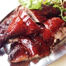 This plate of charcoal-roasted, duck from Siang Yuen, Jago Close is ready good with a nice external crisp.