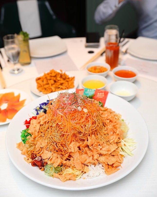 [Thanying] - Thai Style Salmon Yusheng with Chicken Curls.