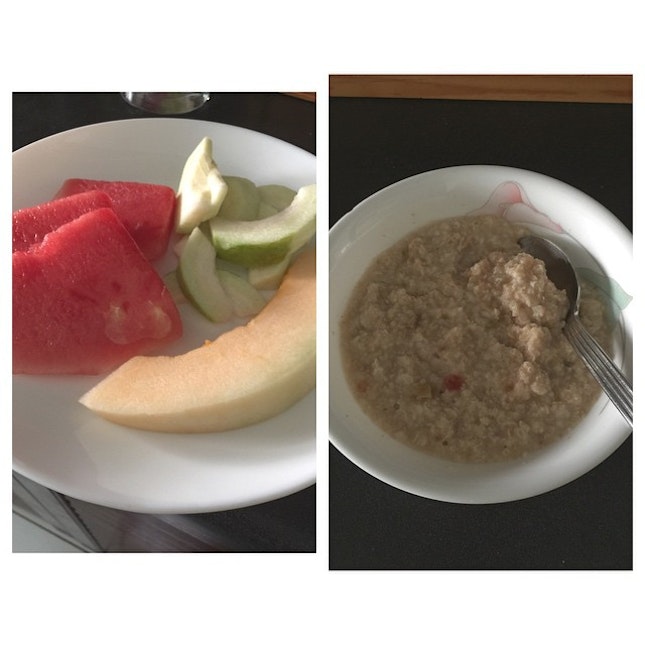 Fruits 🍉🍎🍌 and oatmeal 🍴🍚 for #brunch 😋#burpple