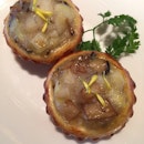 Baked Scallop Puffs With Fresh Pear And Mushrooms