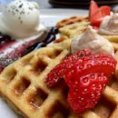 Strawberry waffle at Nook cafe.