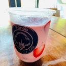 Strawberry milk at Pando Cafe for a hot day.