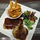 Combo Platter #foodporn #burpple #datenight #sgfood #atasfood #tablemanners #ribs #roastedchicken