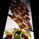 Chef Paul's Bacon Wrapped Naked Prawns on Skewers!!