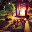 From the BBQ - mini beef burger & beef & chicken